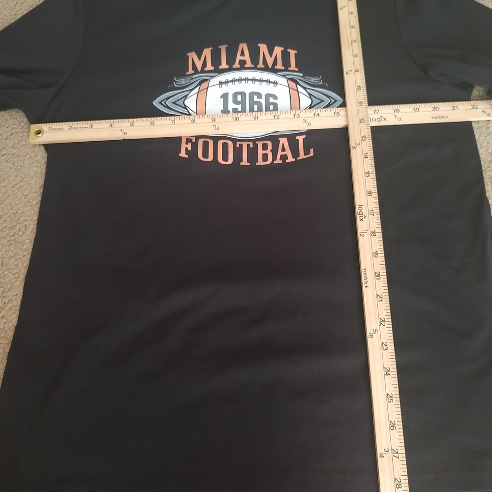 Unbranded Miami Football 1966 Shirt Men's L Black Excellent Graphic Tee